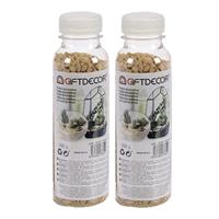 Giftdecor 4x pakjes decoratie steentjes/kiezeltjes fijn naturel bruin 500 gram -