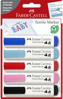 FABER-CASTELL Textilmarker, Babyfarben, 5er Blister