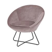 Lisomme Merel ronde fauteuil - Velvet - Roze