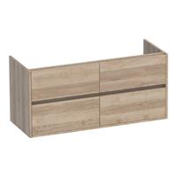 Saniclass Nexxt onderkast 119x45.5x55 greeploos 4 lades met softclose MFC Legno Calore 1341