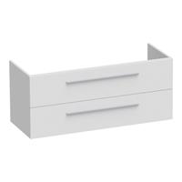 Saniclass Exclusive Line onderkast 119x45.5x50cm hangend met 2 softclose lades 1 sifonuitsparing MDF hoogglans wit 1212