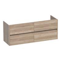 Saniclass Nexxt onderkast 140cm met 4 laden greeploos 2 sifonuitsparingen Legno Calore 1342