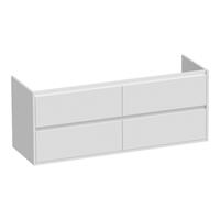 Saniclass New Future onderkast 139x45.5x55cm greeploos hangend 2 sifonuitsparingen met 4 softclose lades MDF hoogglans wit 10611