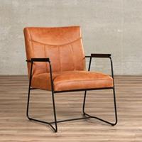 ShopX Leren fauteuil right bruin, bruin leer, bruine stoel