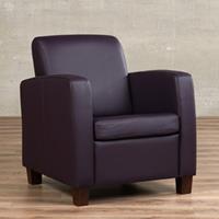 ShopX Leren fauteuil joy paars, paars leer, paarse stoel