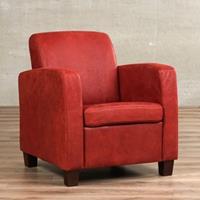 ShopX Leren fauteuil joy rood, rood leer, rode stoel