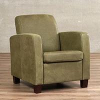 ShopX Leren fauteuil joy groen, groen leer, groene stoel