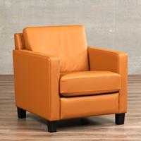 ShopX Leren fauteuil smart bruin, bruin leer, bruine stoel