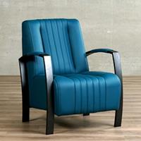 ShopX Leren fauteuil glamour turquoise, turquoise leer, turquoise stoel