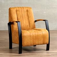 Leren fauteuil glamour bruin, bruin leer, stoel ShopX