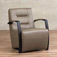 ShopX Leren fauteuil magnificent grijs, grijs leer, grijze stoel