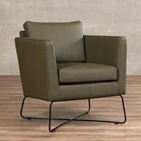 ShopX Leren fauteuil crossover groen, groen leer, groene stoel