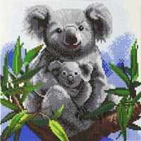CRAFT Buddy Crystal Art Kit auf Holzrahmen-Leinwand - Koalas, 30 x 30 cm mehrfarbig