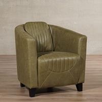 ShopX Leren fauteuil press special groen, groen leer, groene stoel