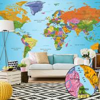 ARTGEIST Selbstklebende Fototapete World Map C cm 490x280 - 