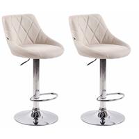 CLP 2er Set Barhocker Lazio Stoff-creme