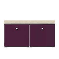 Möbel4Life Garderobenschuhbank in Violett und Cremefarben einer Polsterauflage