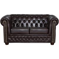 KÜCHEN PREISBOMBE Edles Chesterfield Sofa 2 Sitzer in Kunstleder Vintage braun Couch Polstersofa