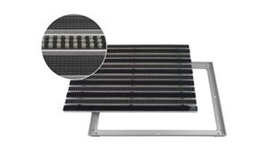 Fußmatte EMCO Eingangsmatte DIPLOMAT Gummi schwarz Bürsten grau 22mm + ALU Rahmen Schmutzfangmatte Fußabtreter Antirutschmatte, Emco, rechteckig, Höhe: 22 mm, für den Innen 