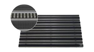 Fußmatte EMCO Eingangsmatte DIPLOMAT 22mm Gummi schwarz + Bürsten grau, Emco, rechteckig, Höhe: 22 mm, für den Innen /- und Außenbereich