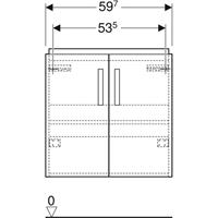 Geberit - Keramag Renova Compact Unterschrank für Waschtisch 597x605x367 mm, mit zwei Türen, hellgrau - 501.926.42.1