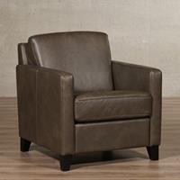 ShopX Leren fauteuil smart grijs, grijs leer, grijze stoel
