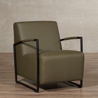 ShopX Leren fauteuil creative groen, groen leer, groene stoel