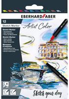 Eberhard Faber Eberhard-Faber Artist Color Sketch Marker Set 12 Farben Fasermaler Doppelspitze