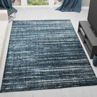 VIMODA Teppich Wohnzimmer Sehr dicht qualitativ melierter Teppich Blau,80x150 cm