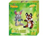 Hama Iron-on bead set 3D Fox & Rabbit 2500 pc