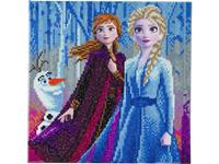 Crystal Art Kit Disney Elsa Anna&Olaf 30X30Cm (Partial) Op Canvas Frame