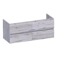 Saniclass Solution Wastafelonderkast - 120x46x50cm - 4 softclose greeploze lades - 2 sifonuitsparing - MFC - Birch OK-SL120-4BR