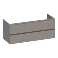 Saniclass Solution Wastafelonderkast - 120x46x50cm - 2 softclose greeploze lades - 2 sifonuitsparing - MDF - mat taupe 1764