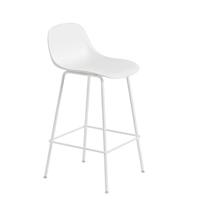 Muuto Fiber Barkruk Tube Base Backrest - White 65 cm.