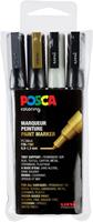 Posca paintmarker PC-3M, set van 4 markers in geassorteerde kleuren