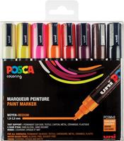 Posca paintmarker PC-5M, set van 8 markers in geassorteerde warme kleuren