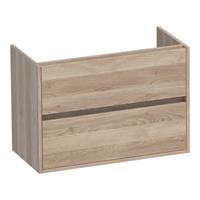 Saniclass Nexxt Small onderkast 80.2x39.1x55cm greeploos 2 lades met softclose MFC Legno Calore 1351