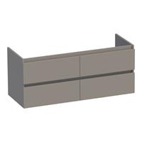 Saniclass Solution Wastafelonderkast - 120x46x50cm - 4 softclose greeploze lades - 2 sifonuitsparing - MDF - mat taupe 1765