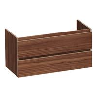 Saniclass Solution Wastafelonderkast - 100x46x50cm - 2 softclose greeploze lades - 1 sifonuitsparing - hout - Natural walnut OK-WWS100NWA