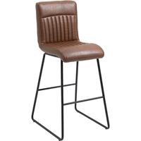 HOMCOM Barhocker Barstühle mit Rückenlehne Esszimmerstühle PU-Kunstleder Schaumstoff Metall Braun+Schwarz 54 x 57 x 112 cm