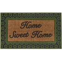 RELAXDAYS Fußmatte 'Home Sweet Home', 45x75 cm, Fußabtreter Blumen, Gummi & Kokos, rutschfest, innen & außen, grün/natur