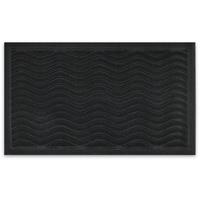 RELAXDAYS Fußmatte Gummi, 45 x 75 cm, Fußabtreter Wellen, rutschfest, wetterfest, mit Noppen, innen & außen, schwarz