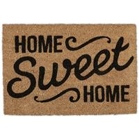 RELAXDAYS Fußmatte Kokos, Home Sweet Home, 40 x 60 cm, Schuhabtreter innen & außen, rutschfeste Türmatte, natur/schwarz