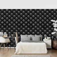 Bilderwelten Strukturtapete Lederoptik - Diamant Schwarz Luxus - Vliestapete Breit Größe HxB: 225cm x 336cm