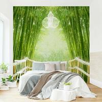 Bilderwelten Fototapete Bambus - Bamboo Way - Vliestapete Quadrat Größe HxB: 288cm x 288cm
