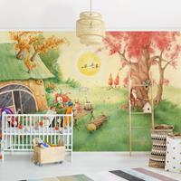 Bilderwelten Kindertapete - Frida frühstückt - Vlies Fototapete Breit Größe HxB: 225cm x 336cm