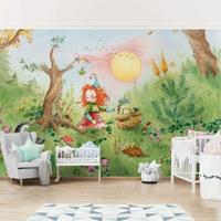 Bilderwelten Kindertapete - Frida sammelt Kräuter - Vlies Fototapete Breit Größe HxB: 225cm x 336cm