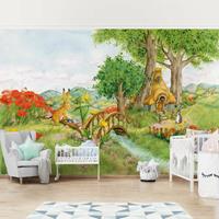 Bilderwelten Vliestapete - Josi Hase - Auf der Wiese - Breit Größe HxB: 255cm x 384cm