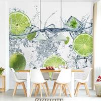 Bilderwelten Fototapete - Erfrischende Limette - Vliestapete Quadrat Größe HxB: 288cm x 288cm