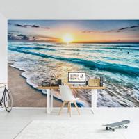 Bilderwelten Vliestapete - Sonnenuntergang am Strand - Fototapete Breit Größe HxB: 255cm x 384cm